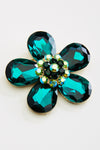 Elegant Flower tear drop Crystal Brooch