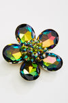 Elegant Flower tear drop Crystal Brooch