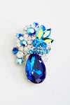 Elegant Fancy Crystal Flower Vase Brooch_8 colors