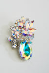 Elegant Fancy Crystal Flower Vase Brooch_8 colors