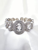 FANCY OVAL CRYSTAL COMBINATION CUFF BRACELET_8 colors