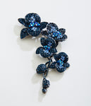 Elegant Orchid Crystal Brooch