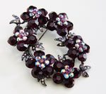 Elegant Crystal Floral Wreath Brooch_9 colors