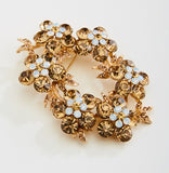 Elegant Crystal Floral Wreath Brooch_9 colors