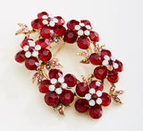 Elegant Crystal Floral Wreath Brooch_9 colors