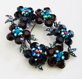 Elegant Crystal Floral Wreath Brooch_9 colors