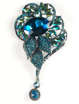 Elegant Paved Bouquet fancy crystal Pendant Brooch_4 colors