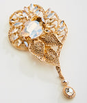 Elegant Paved Bouquet fancy crystal Pendant Brooch_4 colors