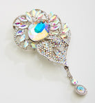 Elegant Paved Bouquet fancy crystal Pendant Brooch_4 colors