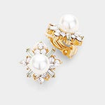 Pearl Crystal Statement Clip On Earring_2 colors