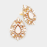 Classic Tear drop & Marquise Fancy Crystal Clip On Earrings_6 colors