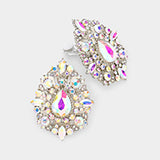 Classic Tear drop & Marquise Fancy Crystal Clip On Earrings_6 colors