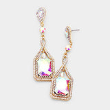 Classical Rectangle crystal drop Earring_11 colors