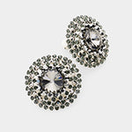 Crystal Round Evening Clip On Earrings_6 colors