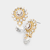 Cute flower crystal Earrings_10 colors