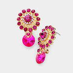 Cute flower crystal Earrings_10 colors