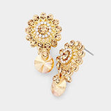 Cute flower crystal Earrings_10 colors