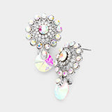 Cute flower crystal Earrings_10 colors