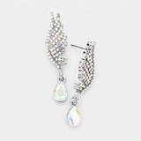 Angel Wing Embellished Crystal Earring_5 colors