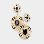 Elegant fancy crystal filigree evening earring_10 colors