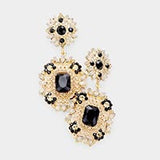 Elegant fancy crystal filigree evening earring_10 colors