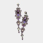 Victorian Crystal Dangle Evening Earring_5 colors