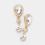 Classy Drop Pearl & crystal Earrings_9 colors