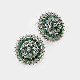 Elegant Dome Crystal  Stud Earrings_12 colors