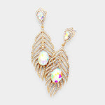 Fancy Crystal Feather Earring_7 colors