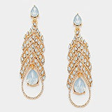 Elegant tear drop fancy crystal earring_4 colors