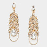 Elegant tear drop fancy crystal earring_4 colors