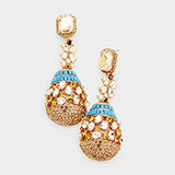 Crystal Ornate Evening Earring_6 colors