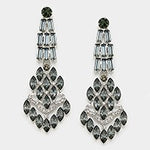 Fancy crystal chandelier statement earring_3 colors