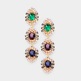 Elegant Three oval drops fancy earring_11 colors