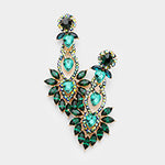 Victorian floral fancy marquise crystal earring_9 colors