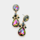 Crystal tear drop charming earring_9 colors