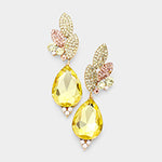 Crystal Pave Leaf Teardrop Evening Earrings_22 colors