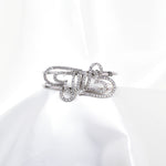 Fancy Double Heart High quality Crystal Hinged Bracelet