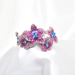 Fancy Flower Genuine crystal Hinged Bracelet