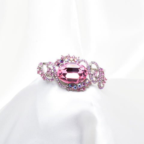 Fancy Oval Swarovski crystal Hinged Bracelet