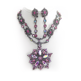 Classical Flower marquise Crystal long Necklace_7 colors