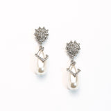 Fancy Tear Drop Pearl Crystal Earring_2 colors