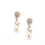 Fancy Tear Drop Pearl Crystal Earring_2 colors