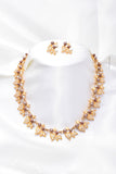 Classical leaf Pearl & Crystal Necklace_2 colors