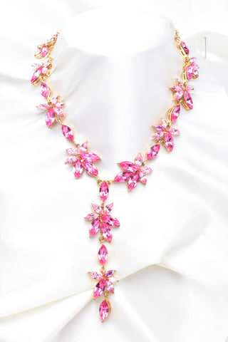 Marquise fancy Crystal drop Necklace set_2 colors