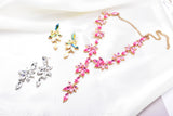 Marquise fancy Crystal drop Necklace set_2 colors