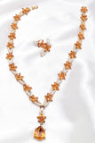 Elegant fancy crystal Necklace set_4 colors