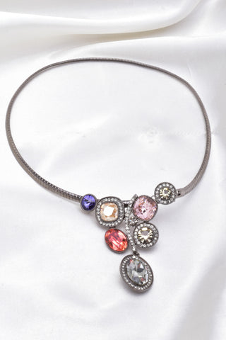 Geometry fancy Swarovski crystal Elegant Choker Necklace