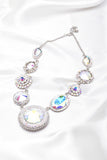 Geometry round circle crystal Necklace_2 colors