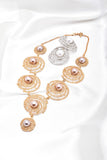 Elegant Circle Cochlea shape crystal Necklace_5 colors